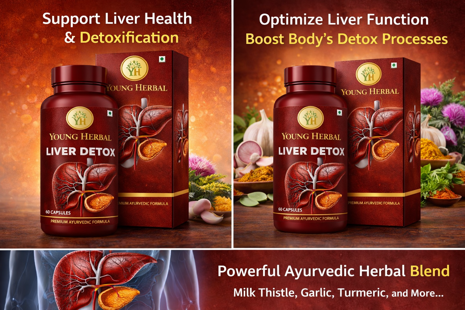 Young Herbal Liver Detox Capsules | Premium Ayurvedic Formula